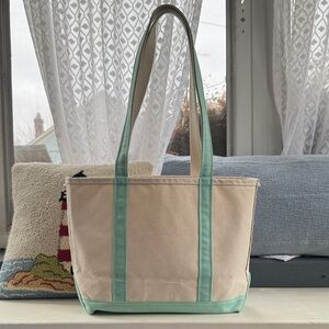 Vtg L.L. Bean Seafoam Green Medium Boat & Tote